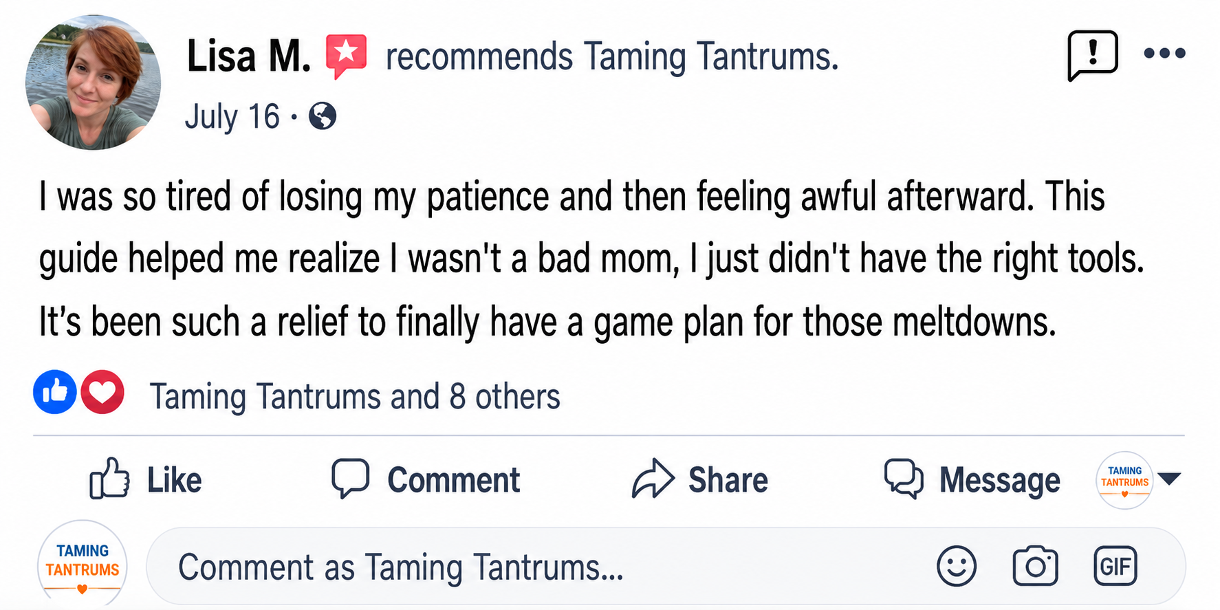 Lisa M. recommends Taming Tantrums