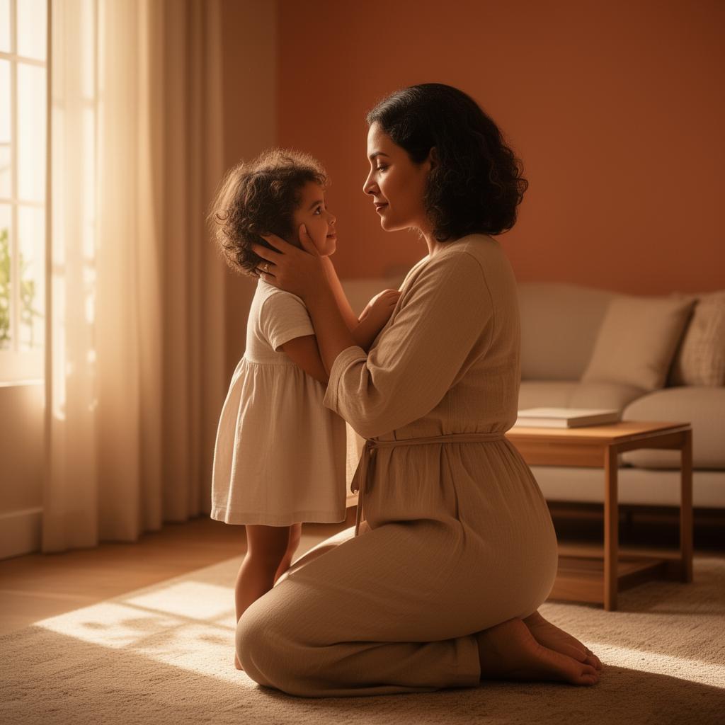 Mother comforting her daughter during a difficult moment